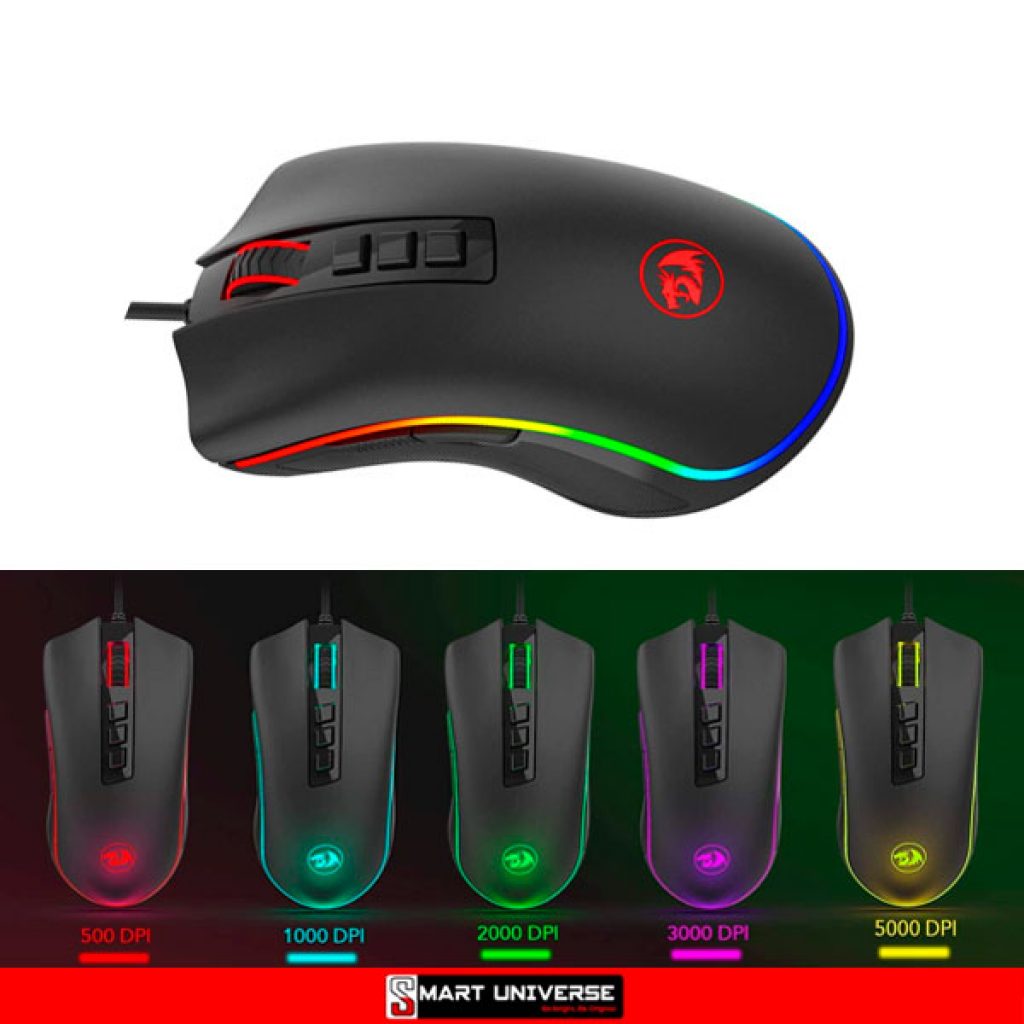 Mouse Gamer Red Dragon Cobra M711 RGB 10000 DPI 7 Botones SMART