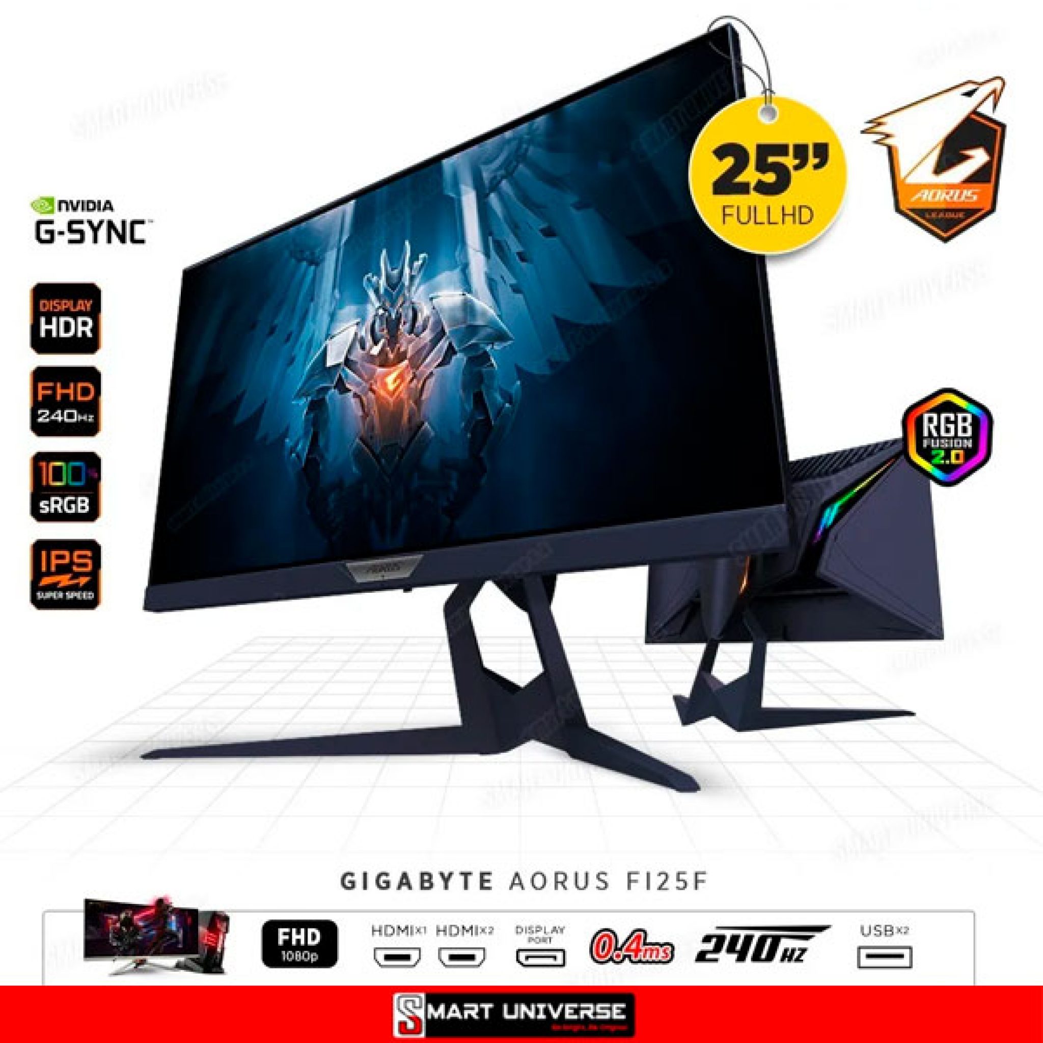 Monitor Gaming Gigabyte Pulg Fhd Hz Ms Hdmi Gsync Smart