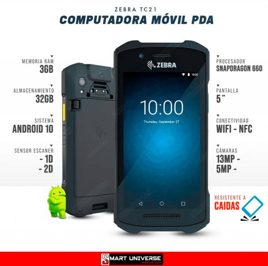 Computador Móvil PDA Zebra TC21 WiFi Android 3GB RAM 5