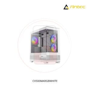 CASE ANTEC/CX500M WHITE ARGB MINI TOWER MICRO-ATX 2X120MM ARGB REVERSE FANS 1X120MM ARGB REAR
