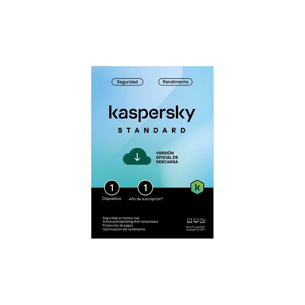 LICENCIA KASPERSKY KL1041DDAFS STANDARD / 1 DISPOSITIVO / 1 AÑO / BASE 1 LICENCIA KASPERSKY KL1041DDAFS STANDARD / 1 DISPOSITIVO / 1 AÑO / BASE