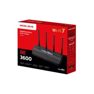 ROUTER  MERCUSYS MR27BE WIFI 7  BE3600  4 PUERTOS GIGABIT  4 ANTENAS