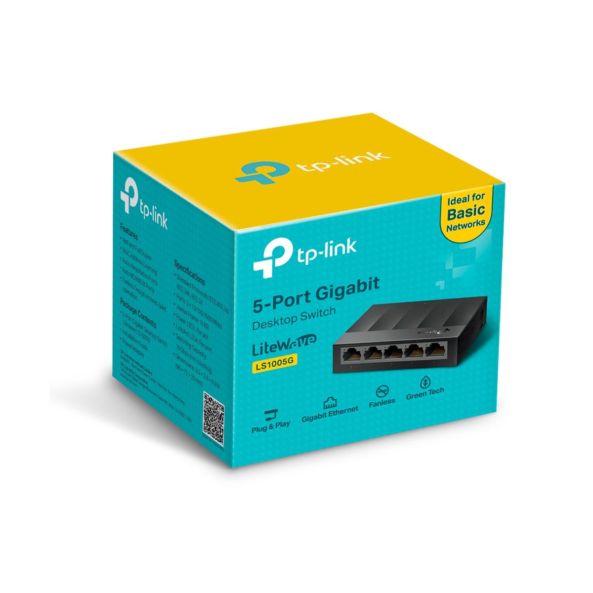 SWITCH TP-LINK LS1005G 5 PUERTOS GIGABIT, CUBIERTA PLASTICA, DISEÑO ESCRITORIO, PLUG & PLAY 1 SWITCH TP-LINK LS1005G 5 PUERTOS GIGABIT, CUBIERTA PLASTICA, DISEÑO ESCRITORIO, PLUG & PLAY