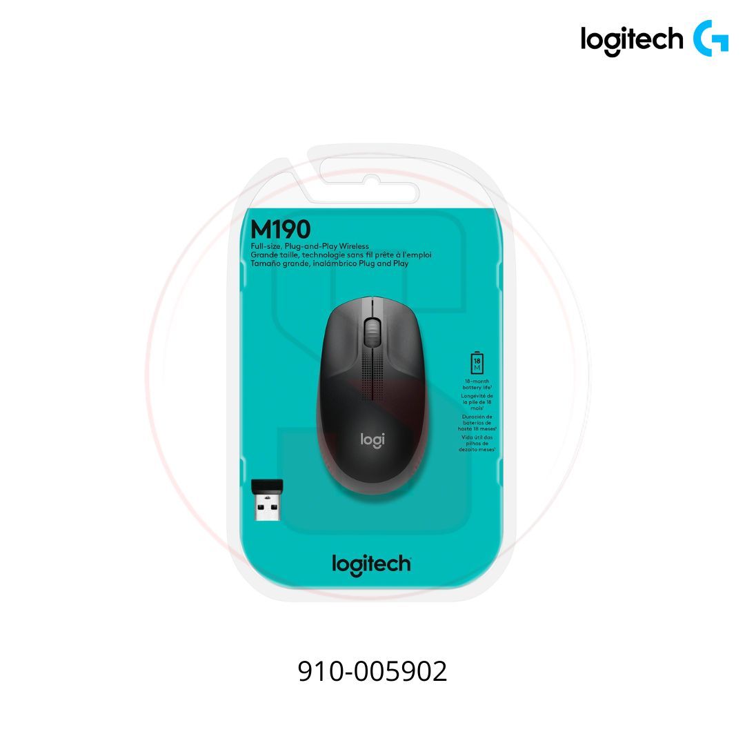 MOUSE INALAMBRICO LOGITECH M190 2.4GHZ USB GRIS SKU: 910-005902 2 MOUSE INALAMBRICO LOGITECH M190 2.4GHZ USB GRIS SKU: 910-005902 - Imagen 2