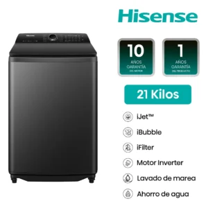 Lavadora Hisense Wt5i2123db 21 Kg Negra Carga Superior