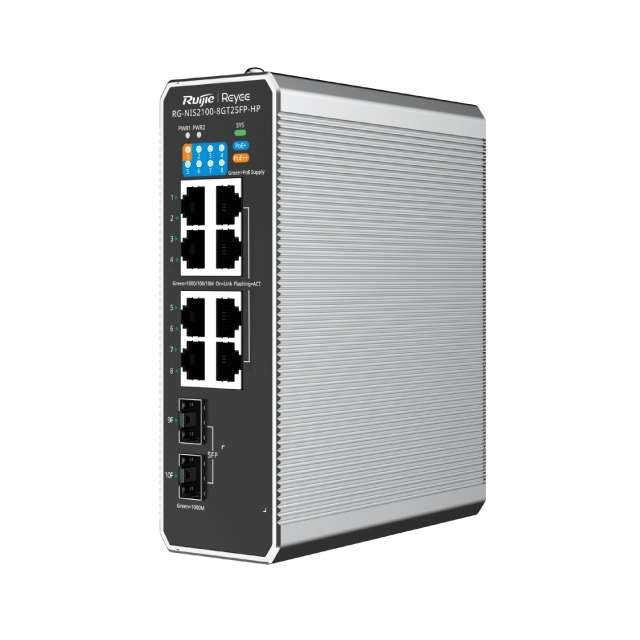 RUIJIE SWITCHES SMB INDUSTRIALES RG-NIS2100-8GT2SFP-HP 8 PTOS GIGA 1*POE++ 7*POE+ 2 PTS SFP CAPA 2 1 RUIJIE SWITCHES SMB INDUSTRIALES RG-NIS2100-8GT2SFP-HP 8 PTOS GIGA 1*POE++ 7*POE+ 2 PTS SFP CAPA 2