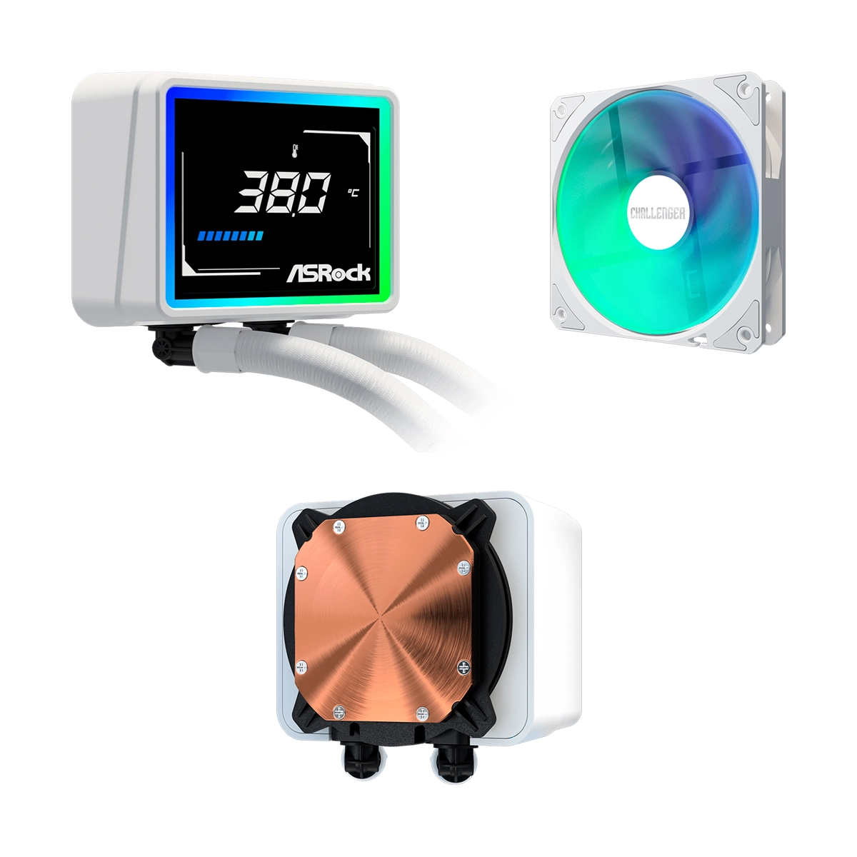 COOLER ASROCK Challenger 240 Digital ARGB White 3 COOLER ASROCK Challenger 240 Digital ARGB White - Imagen 3
