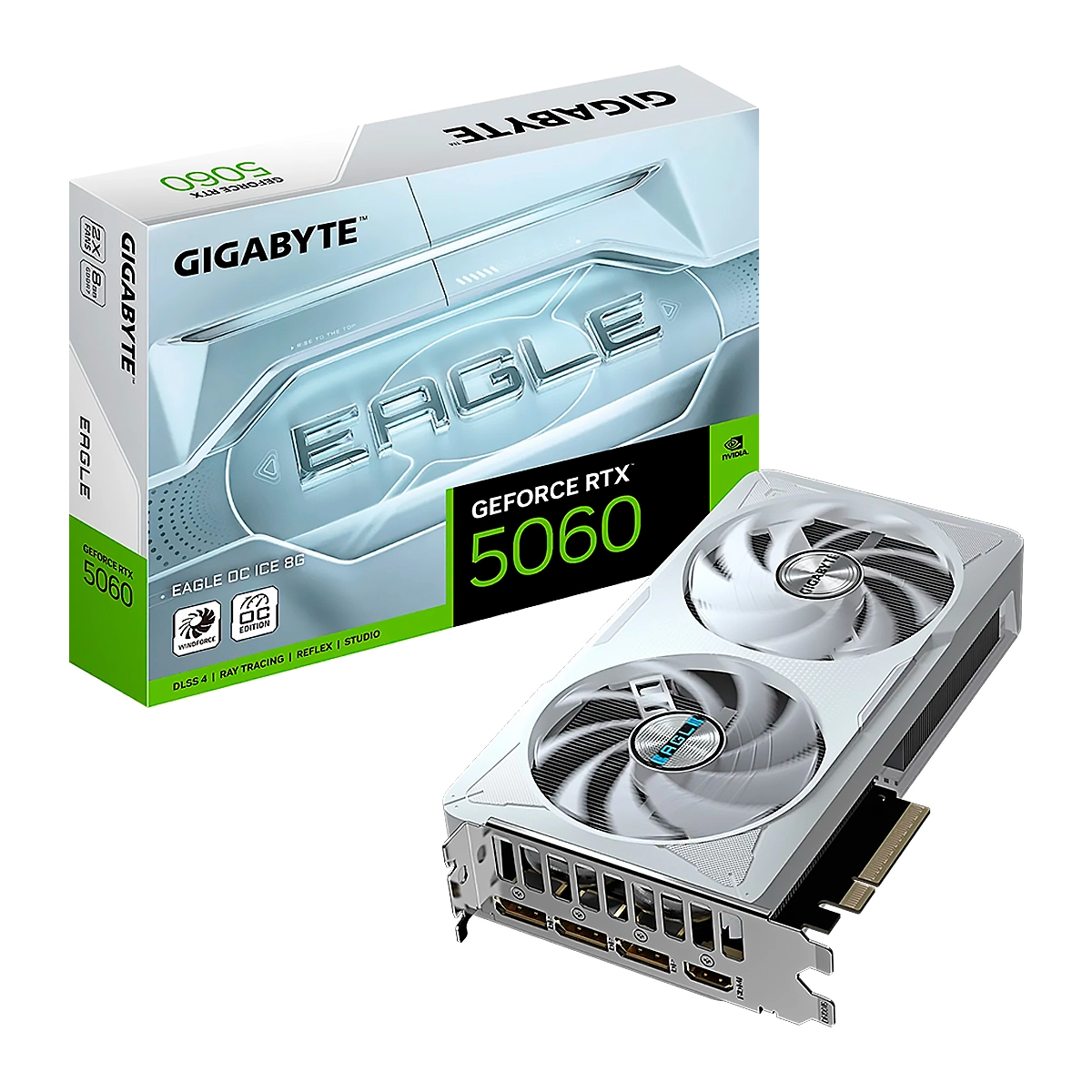 VIDEO GIGABYTE GeForce RTX-5060 EAGLE OC ICE 8GB GDDR7 128Bit HDMI 3DP 2Vent. PCIex5.0 1 VIDEO GIGABYTE GeForce RTX-5060 EAGLE OC ICE 8GB GDDR7 128Bit HDMI 3DP 2Vent. PCIex5.0