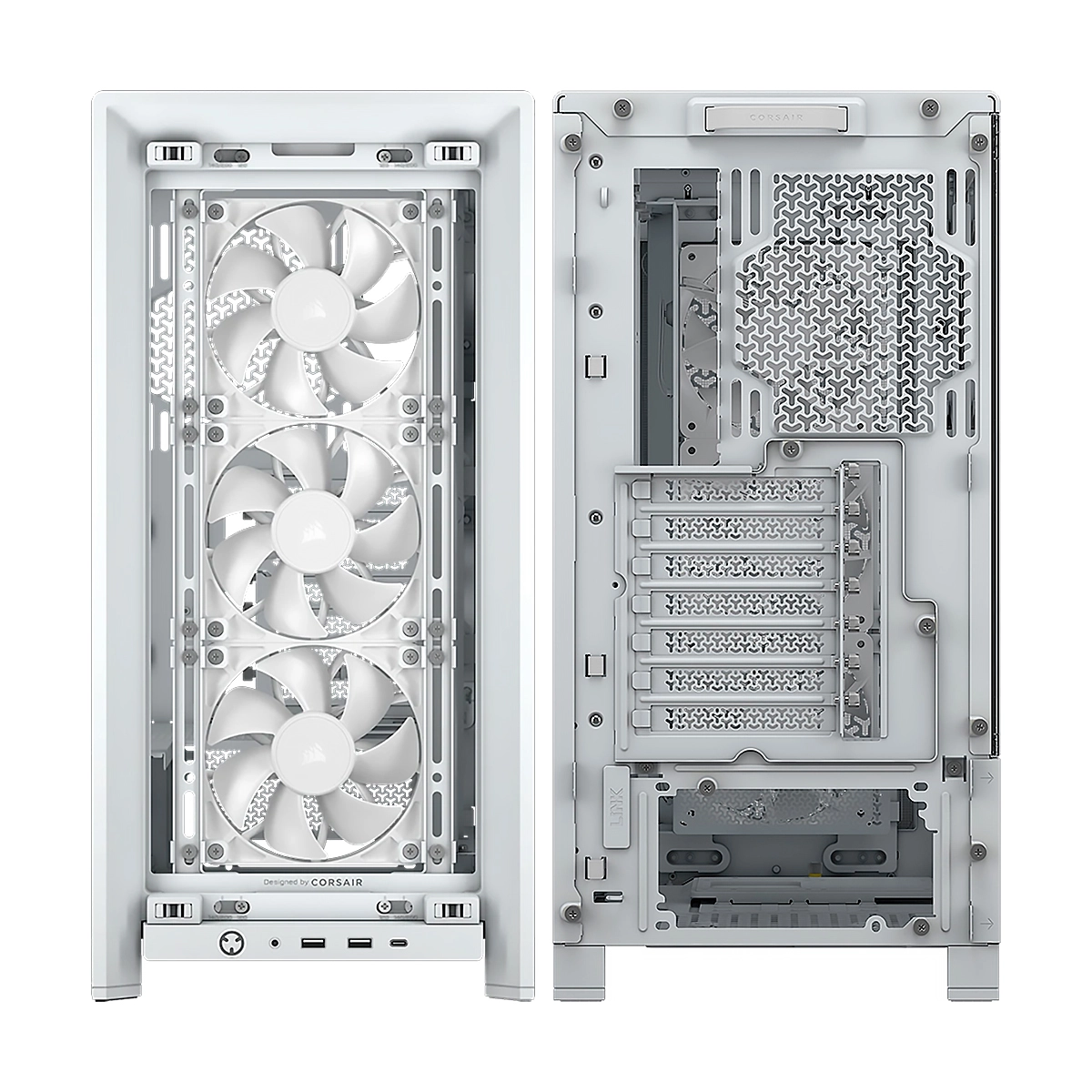CASE CORSAIR FRAME 4000D RS Modular Mid-Tower Tempered Glass USB-C 2USB-A Blanco 2 CASE CORSAIR FRAME 4000D RS Modular Mid-Tower Tempered Glass USB-C 2USB-A Blanco - Imagen 2