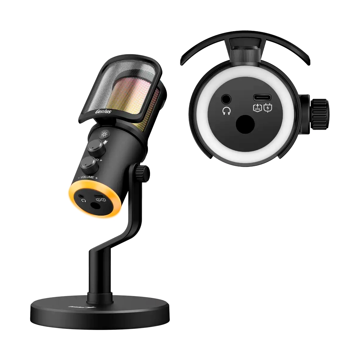 Microfono Genius MIC-S400U Streaming USB-A USB-C RGB Black 2 Microfono Genius MIC-S400U Streaming USB-A USB-C RGB Black - Imagen 2