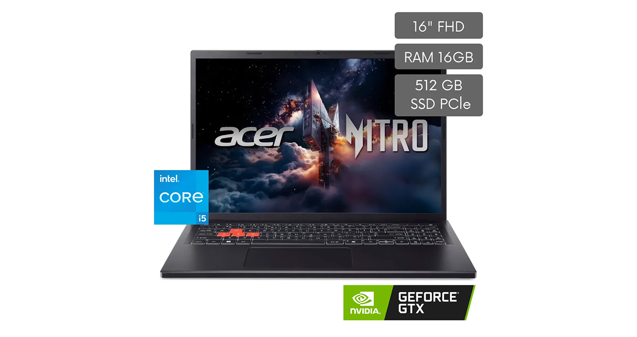 NOTEBOOK ACER GAMING NITRO LITE CI5-13420H 2.1GHZ-16GB-512GB SSD-TG GTX3050 6GB-BLACK-16"FHD-W11 1 NOTEBOOK ACER GAMING NITRO LITE CI5-13420H 2.1GHZ-16GB-512GB SSD-TG GTX3050 6GB-BLACK-16"FHD-W11