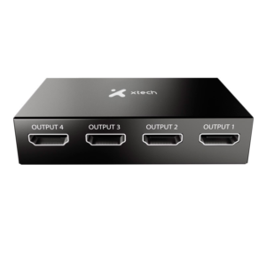 Splitter HDMI Xtech XHA-420 | 1 Entrada HDMI a 4 Salidas HDMI 4K