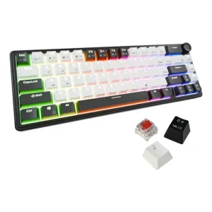 Home 22 TECLADO MECANICO EX65 TENGU RGB OKAMI NEGRO BLANCO SWITCH ROJO WI-FI GAMER